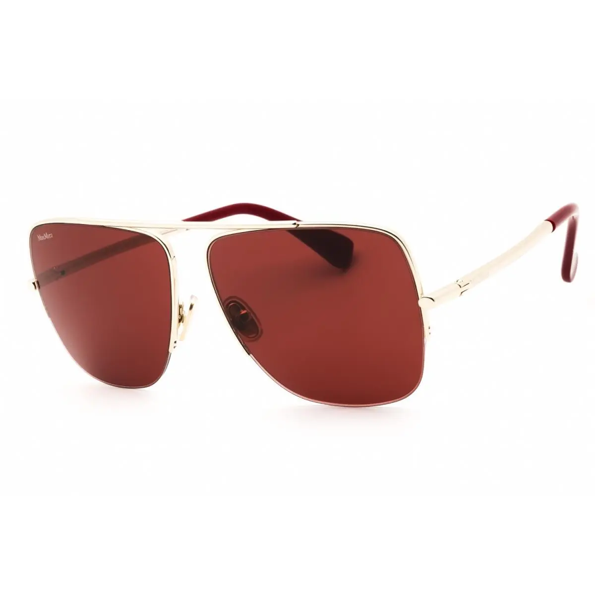 MM0121 32S Sunglasses Gold Frame Bordeaux Lenses 59mm by Max Mara