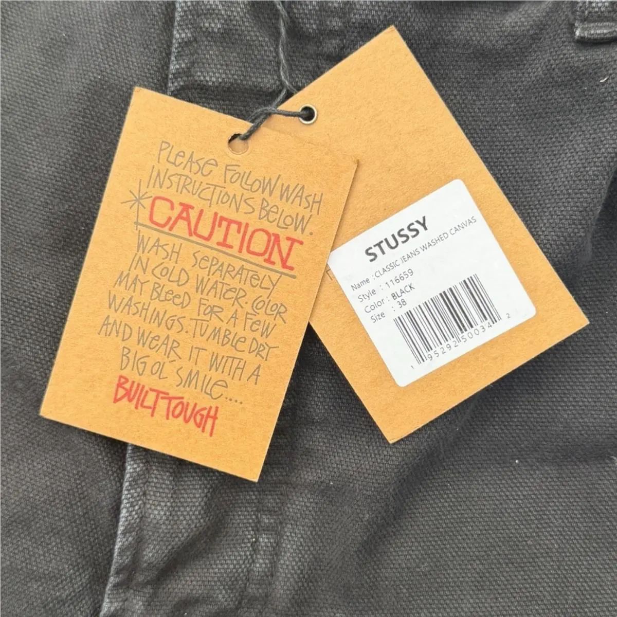 Stussy  clothing - STUSSY CLASSIC JEANS WASHED CANVAS - 116659 - Black (UPC: 0195292500342) 6