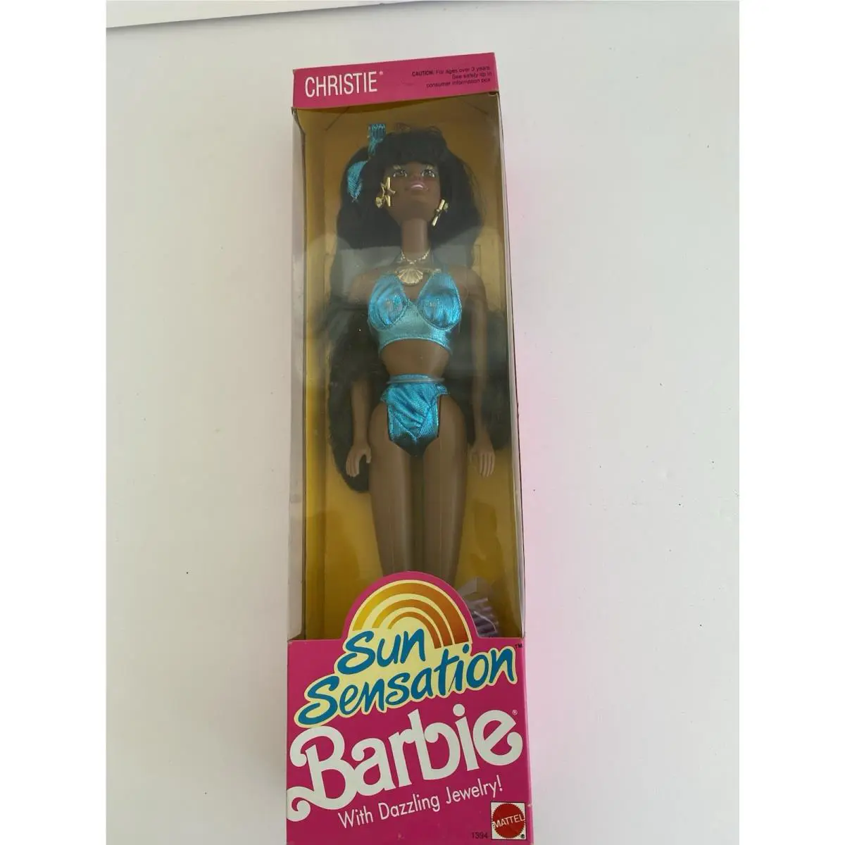 Sun Sensation Christie Barbie Doll African American 1991 Mattel 1394