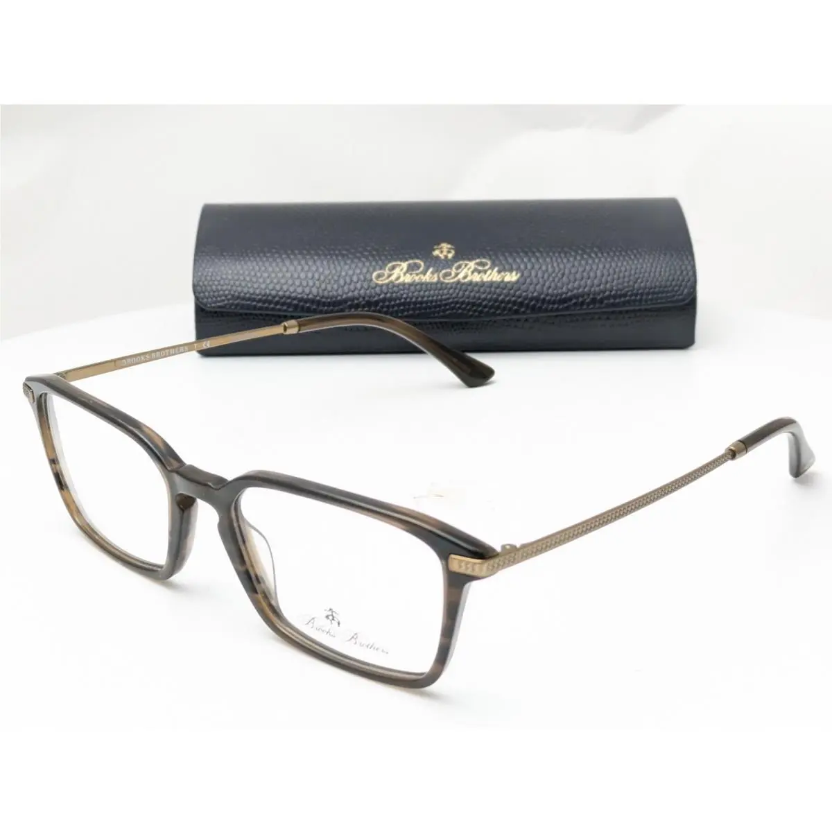 BB 2047 6102 Striped Brown Men`s Eyeglasses Frames 54-19-150 by Brooks Brothers