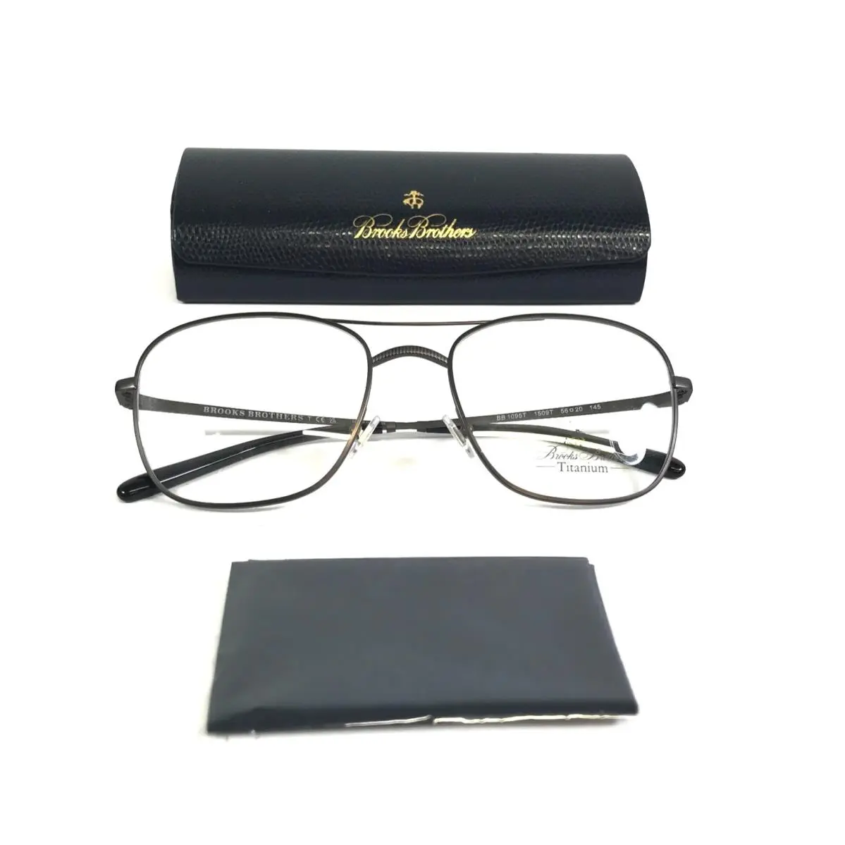 Eyeglasses Frames BB1095T 1509T Gunmetal Titanium 56-20-145 by Brooks Brothers