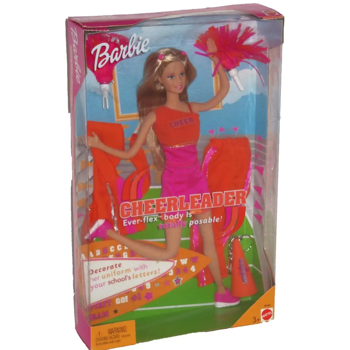 Barbie Doll Cheerleader Ever Flex Body Posable Nrfb 2003 Your School Letters