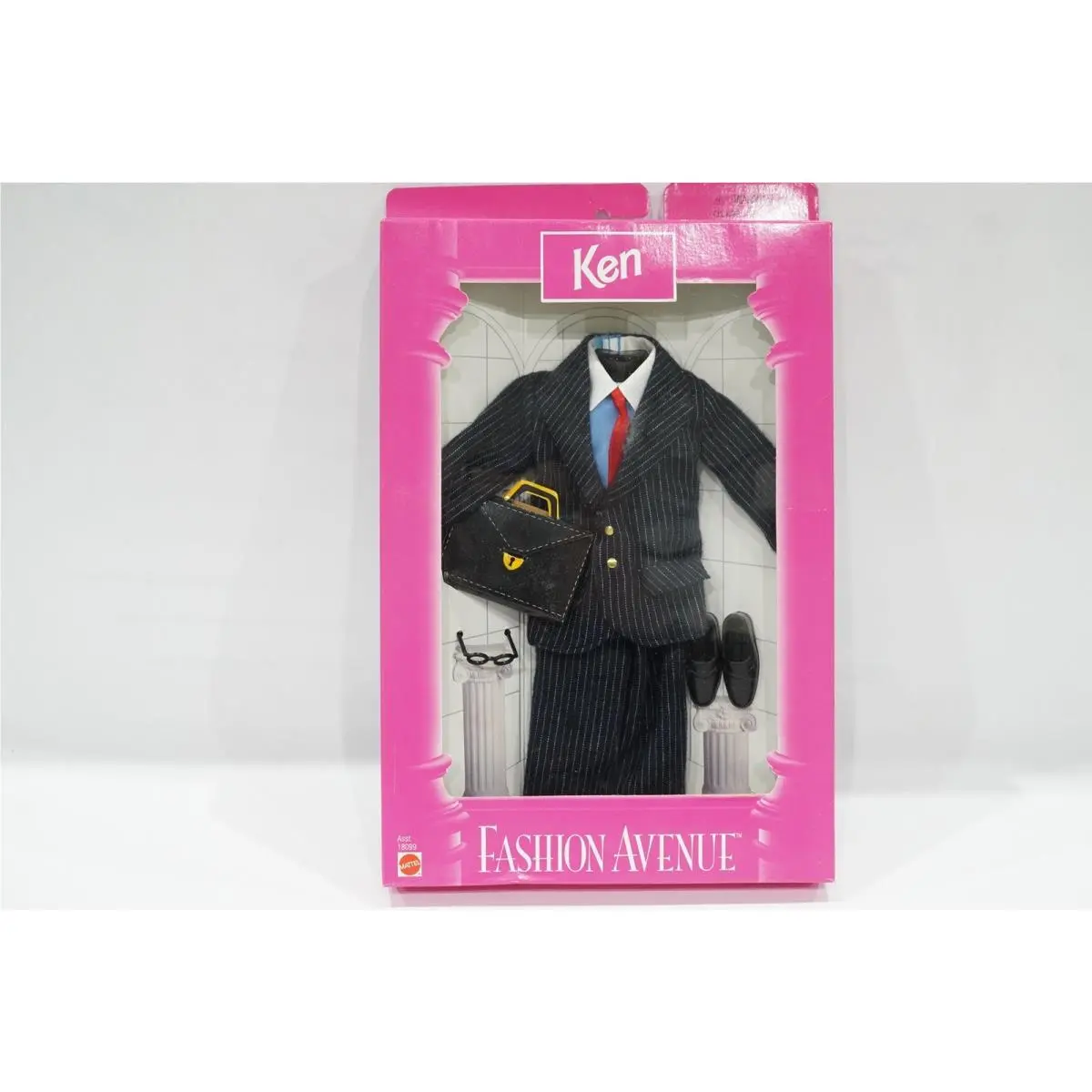 1997 Fashion Avenue Ken Navy Pin Striped Business Suit Nrfb 18099