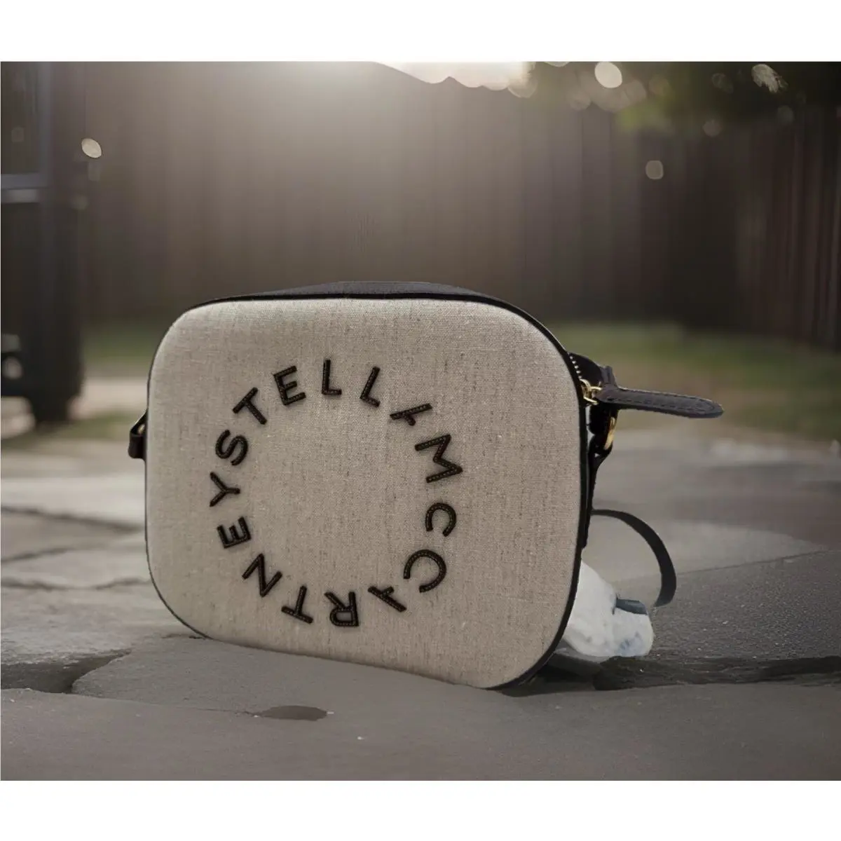 Stella Mccartney Women’s Perforated Logo Canvas Camera Bag