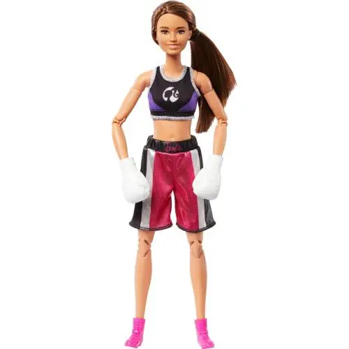 Barbie Made to Move Doll Accessories Brunette Boxer Wearing Multicolor