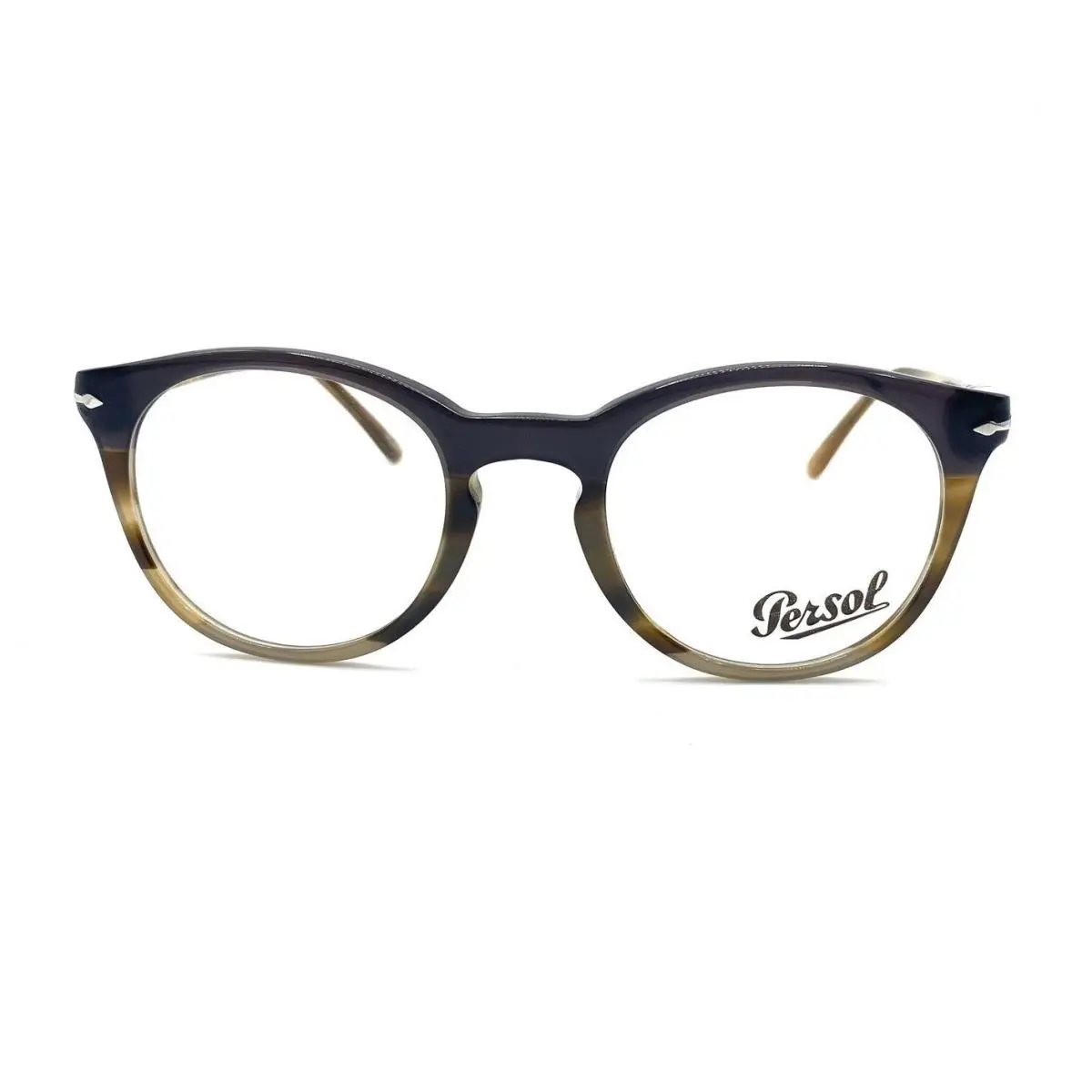 Persol PO3259V Eyeglasses 1135 Striped Brown Grey with Demo Lens 48mm
