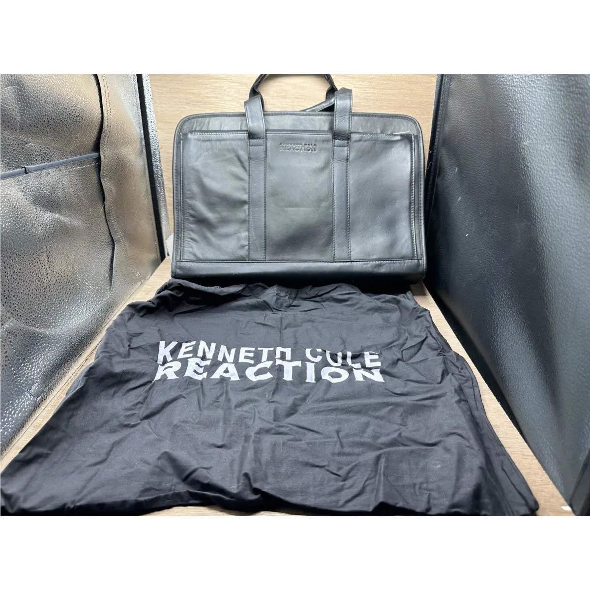 Reaction Leather Briefcase / Laptop Bag Black 520085 by Kenneth Cole