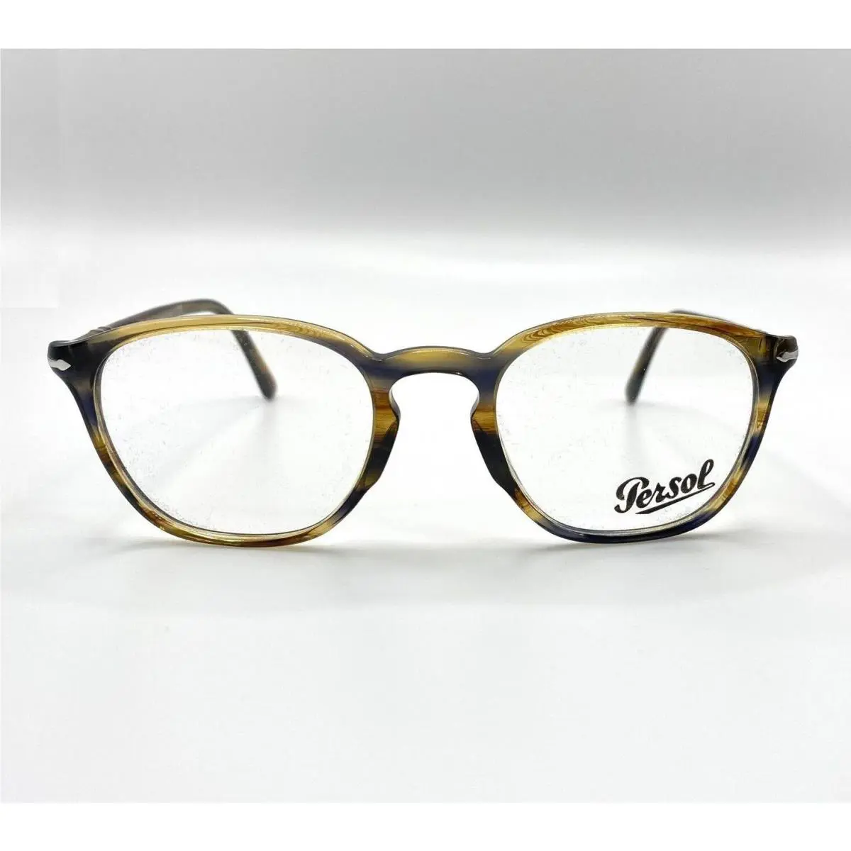 Persol PO3178V Eyeglasses 1049 Stripped Brown Grey with Demo Lens 50mm