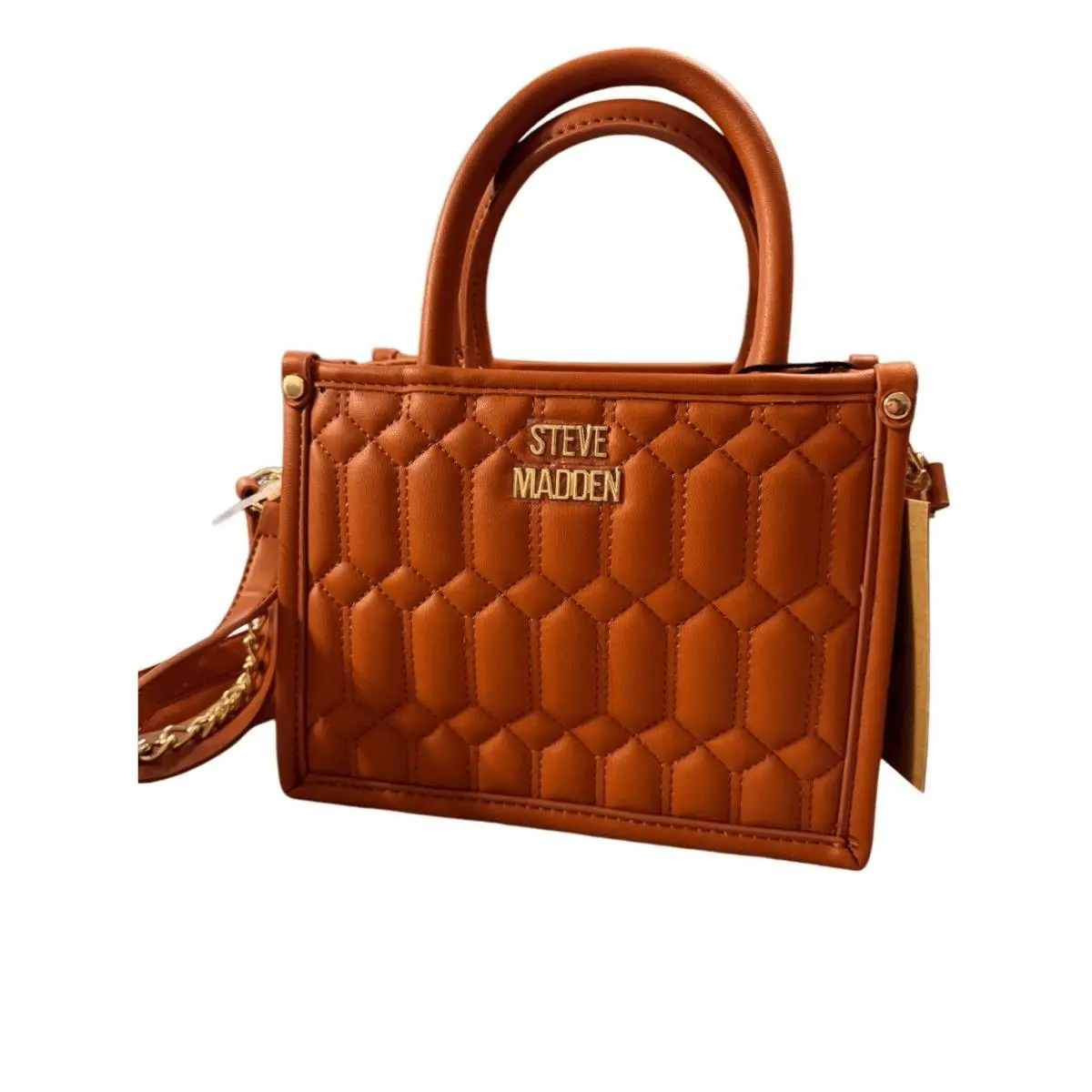 Steve Madden Bniko Quilted Crossbody Purse Bag in Whiskey Spice