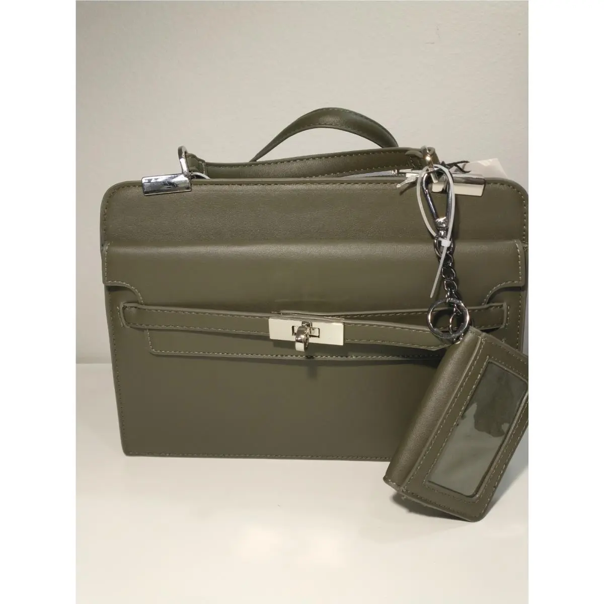 Dark Olive Color Crossbody Women`sbag Purse W/card Case Charm by Steve Madden
