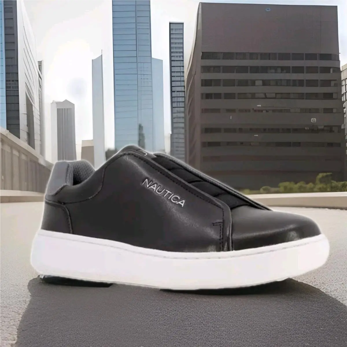 Nautica Men Low Cut Oxford Court Sneakers Black 12M