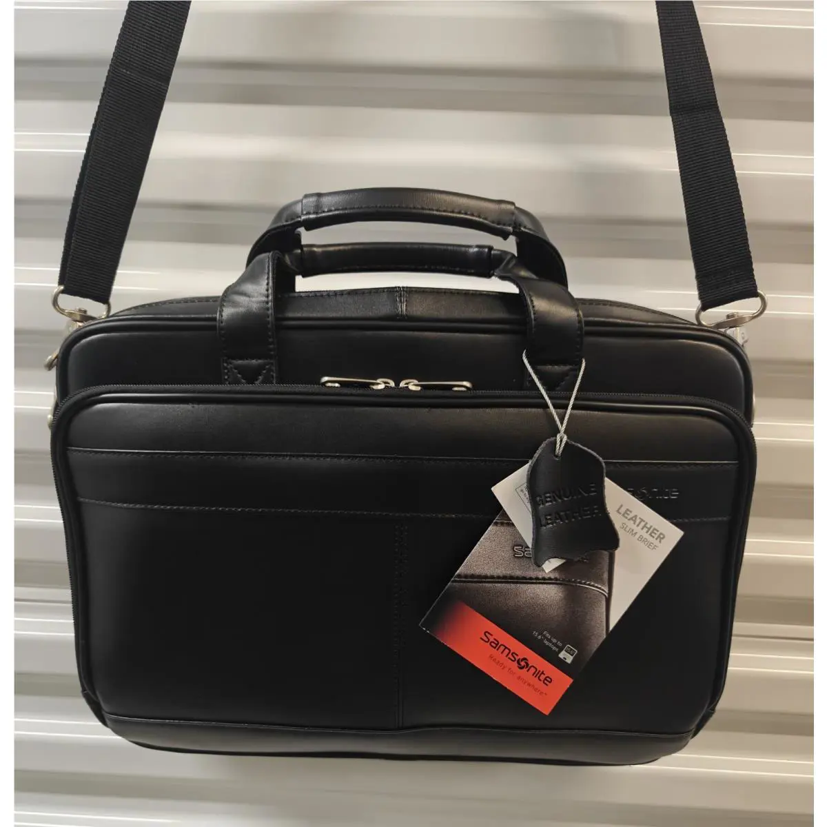 Samsonite Classic Leather Slim Brief Briefcase Bag 15.6