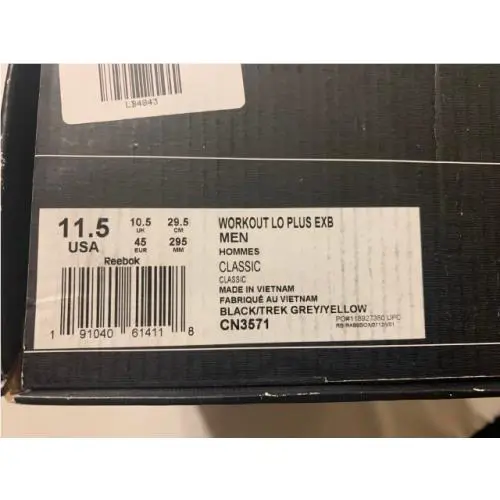 Reebok shoes - Workout Lo Plus EXB - Workout Plus EXB - CN3571ftc00c - Black/Trek Grey/Yellow (UPC: 191040614118) 8