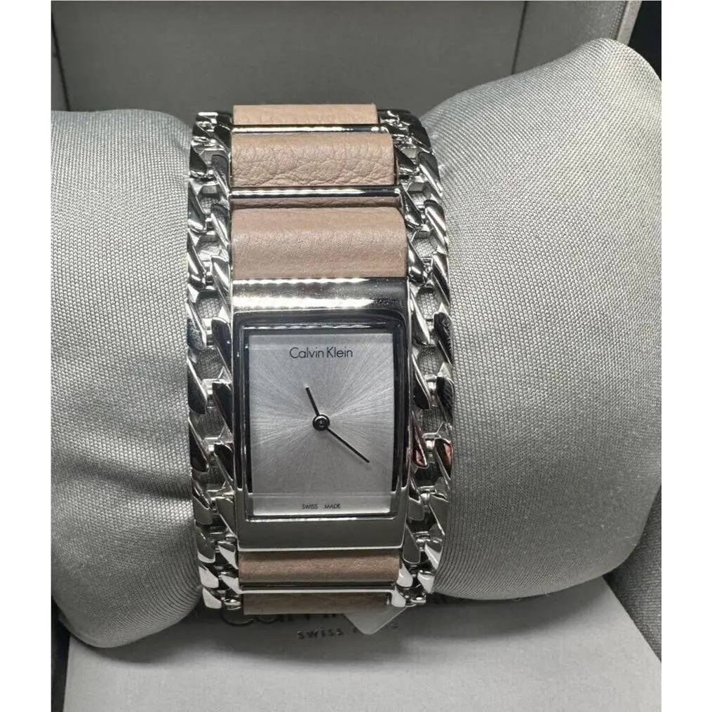 Calvin Klein Impeccable Women`s Fashion Watch Beige Leather K4R231X6