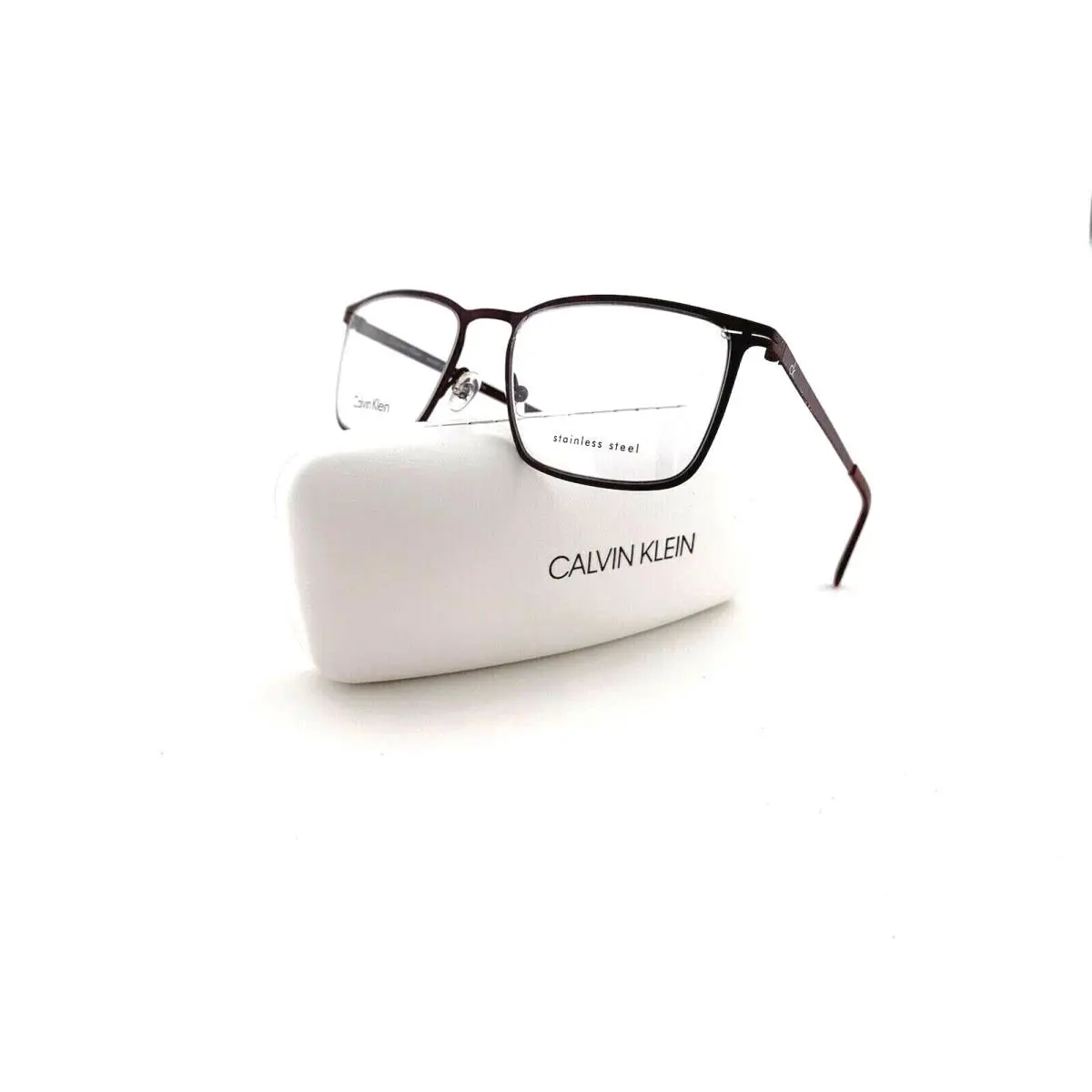 Calvin Klein Frames Unisex Stainless Steel Matte Burgundy Eyeglasses ck 5417