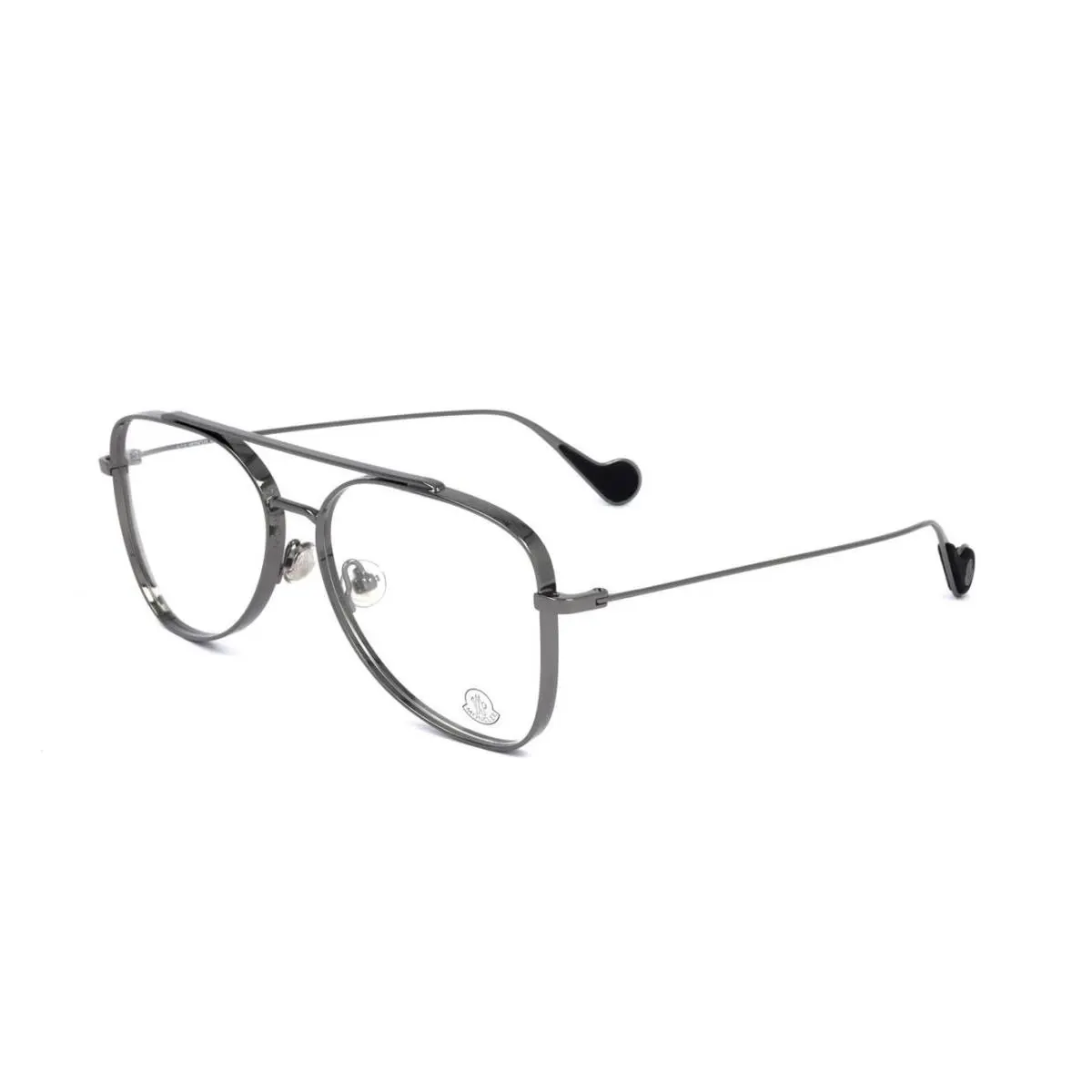 Moncler ML5083 008 Gunmetal Silver Aviator Eyeglasses Metal Frame 55-15-150