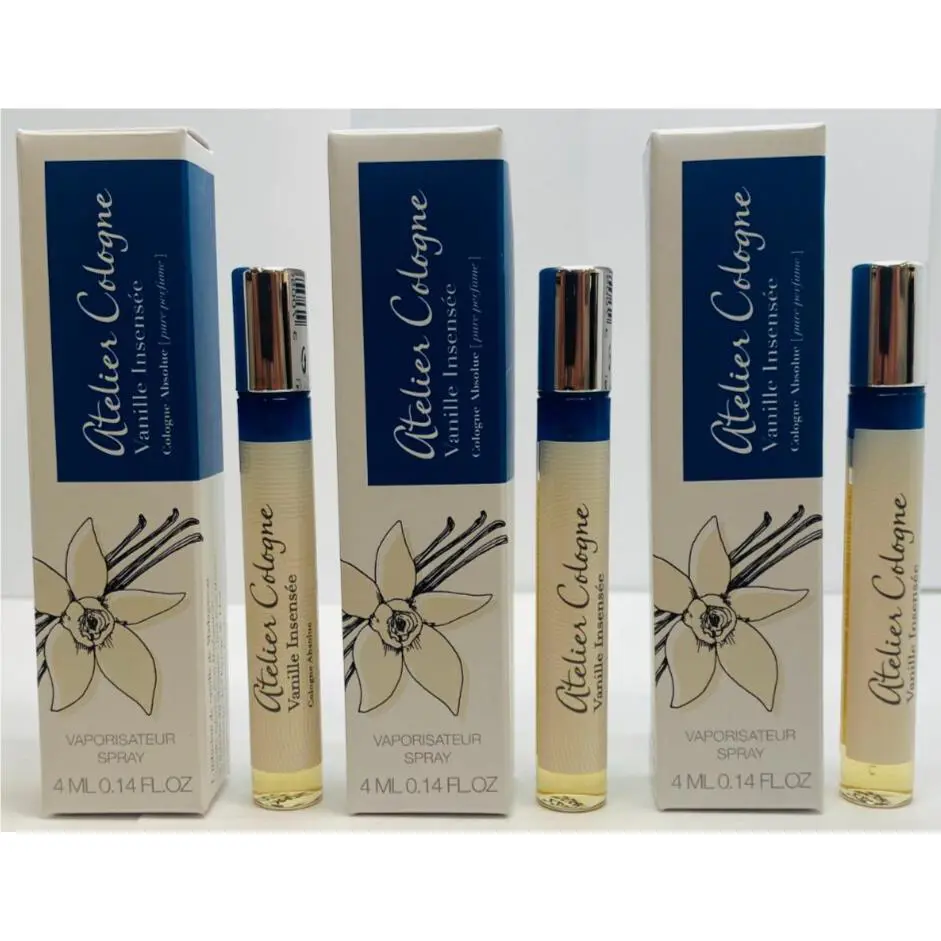Pack of 3 Atelier Cologne Absolue Vanille Insensee Perfume Spray 0.14 Oz 4 ml
