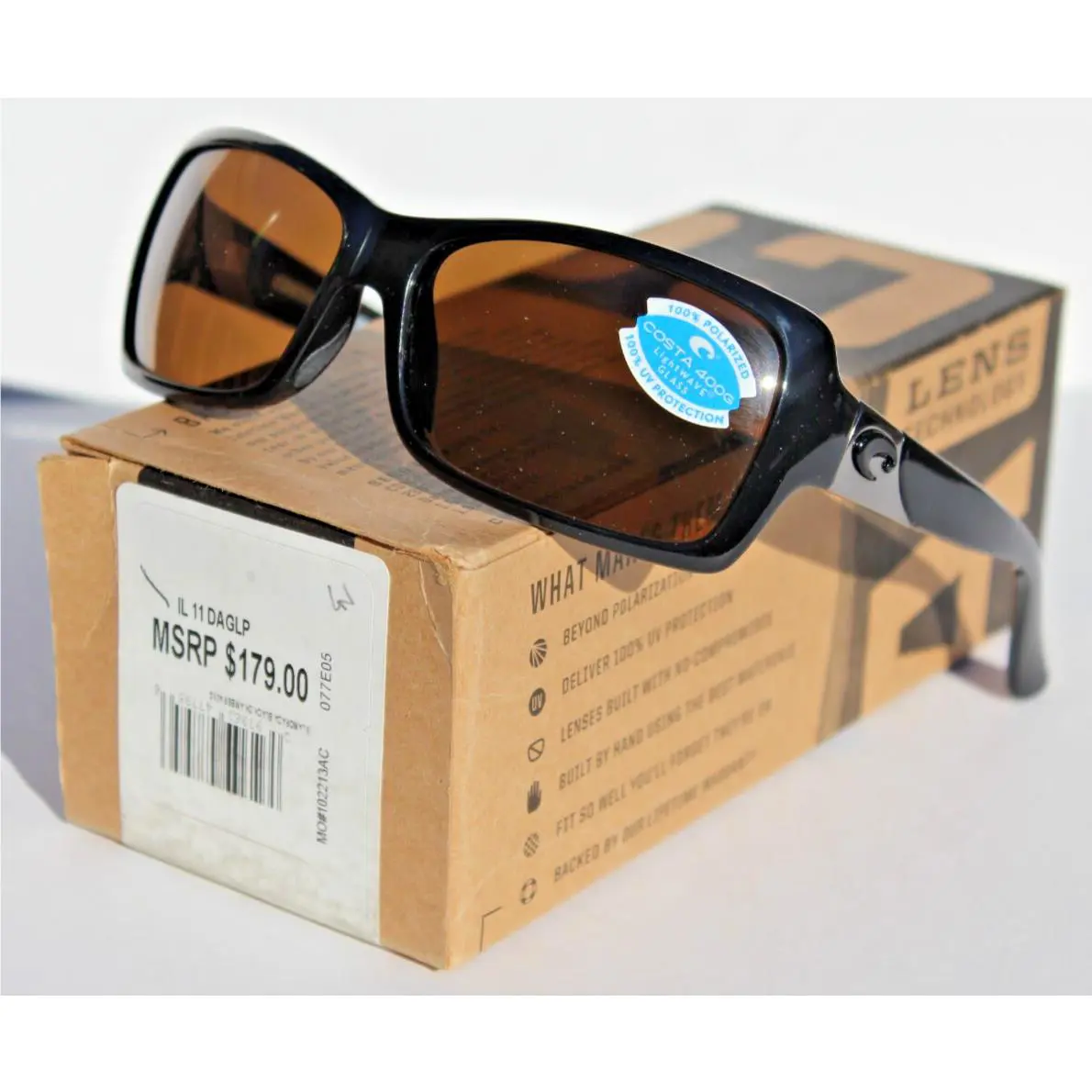 Costa Del Mar Islamorada Polarized Sunglasses Black/dark Amber 400 Glass Rare