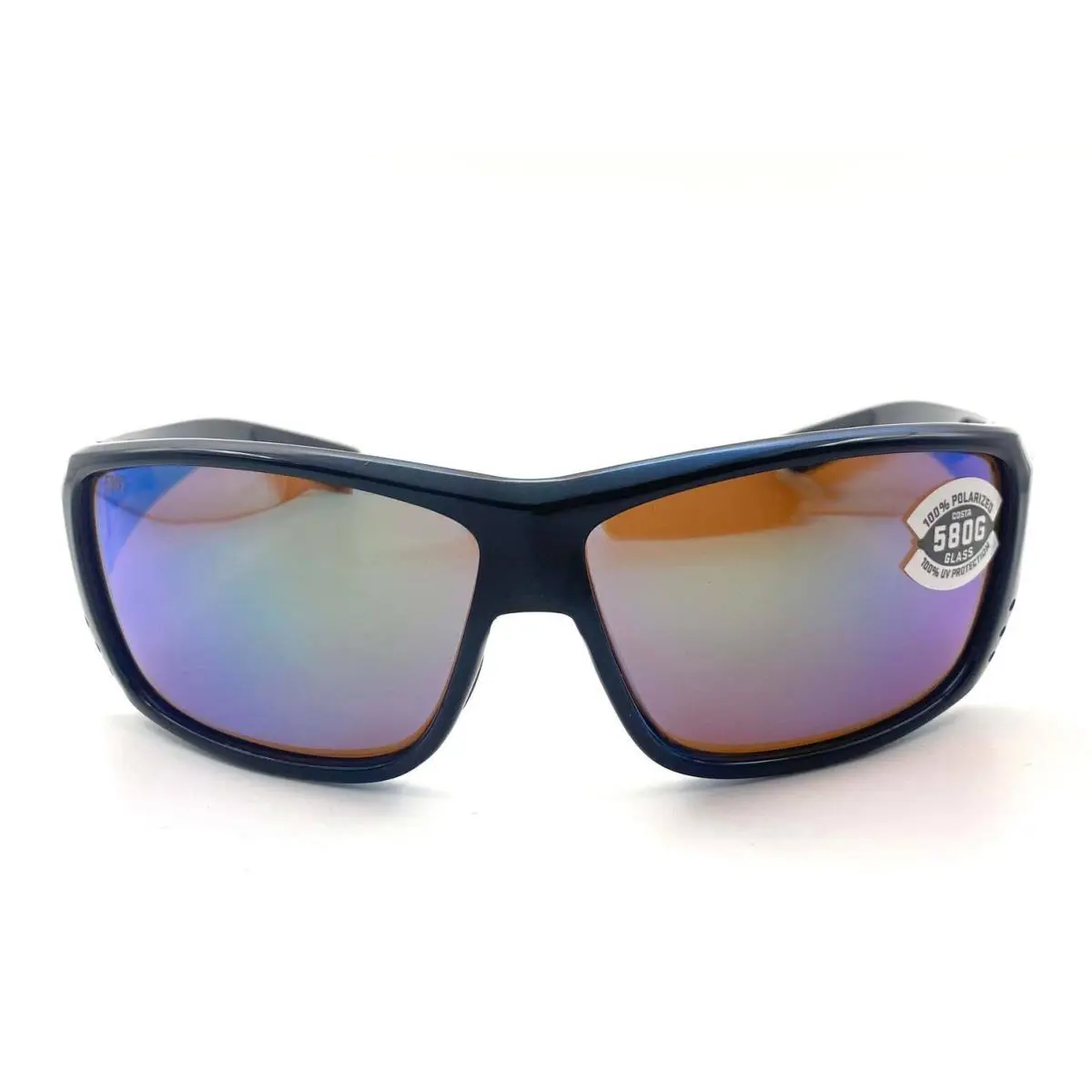 Costa Del Mar Cat Cay Sunglasses Shiny Black/green Mirror 580Glass