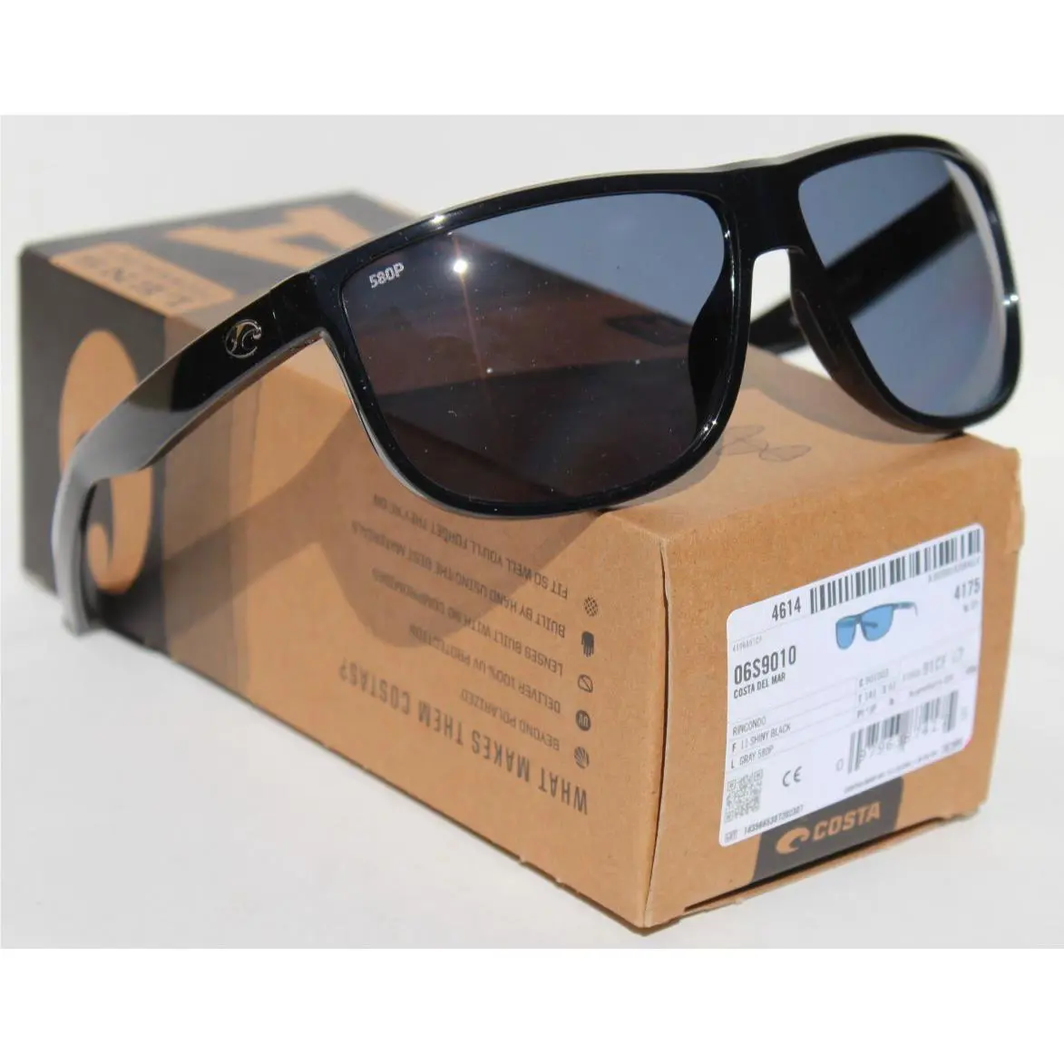 Costa Del Mar Rincondo Polarized Sunglasses Shiny Black/gray 580P