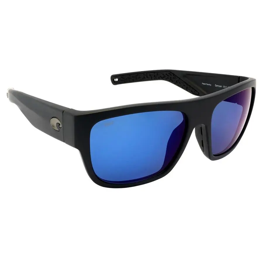 Costa Del Mar MH1 11 Obmp Sampan Sunglasses Matte Black Blue Mirror 580P - Frame: Black, Lens: Blue