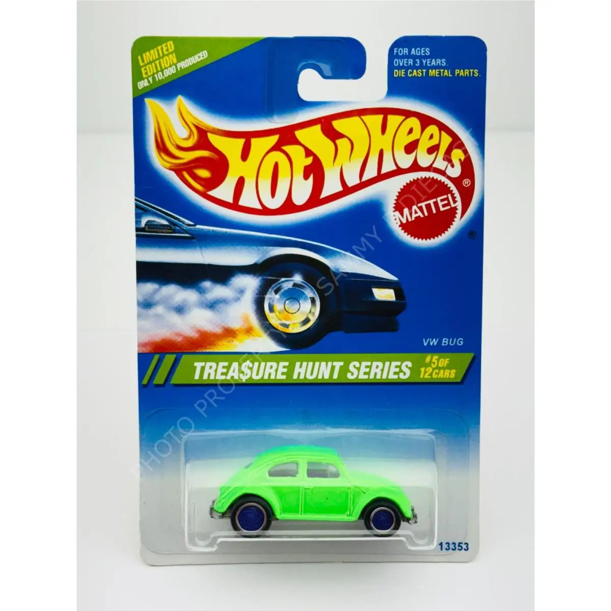 Hot Wheels 1995 Treasure Hunt VW Bug Green in Blister