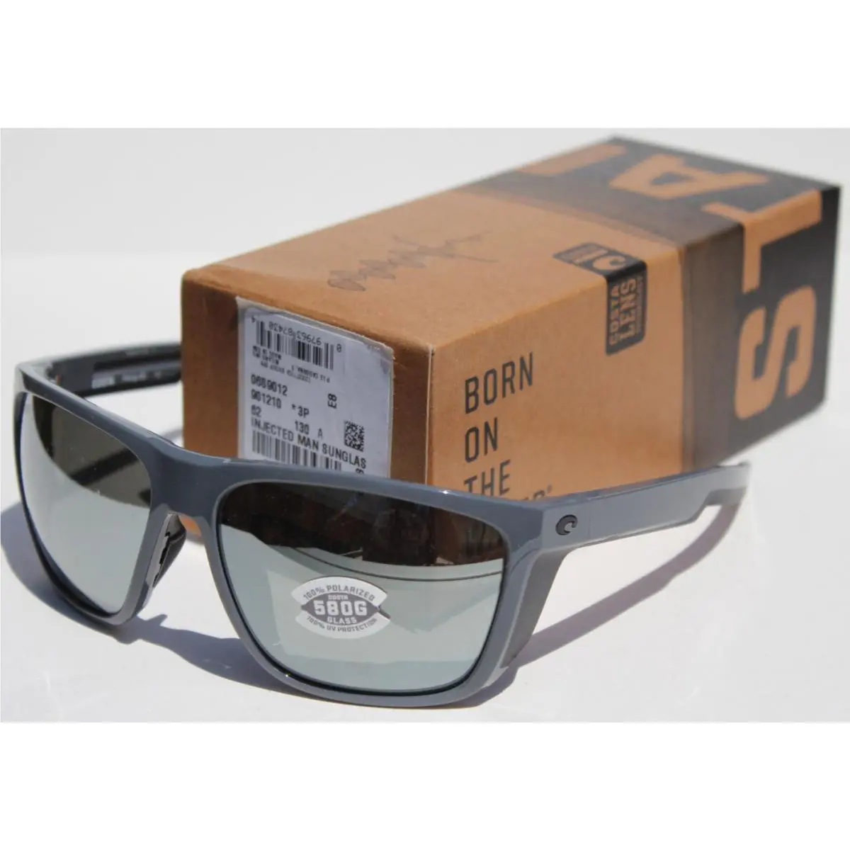 Costa Del Mar Ferg XL Polarized Sunglasses Shiny Gray/silver Mirror 580G