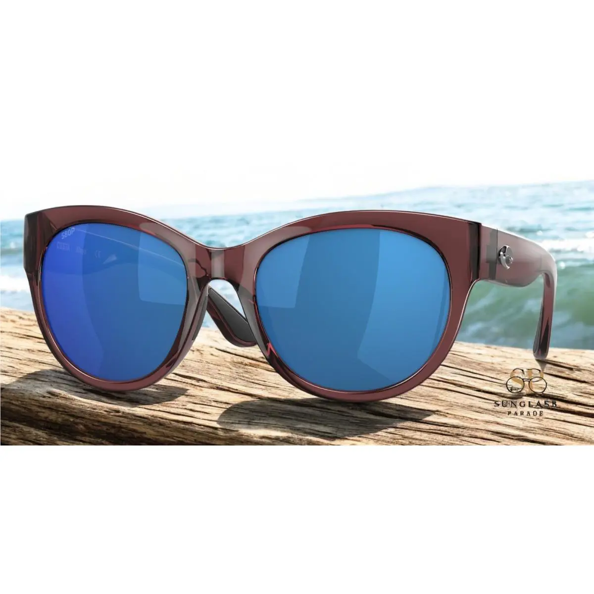Costa Del Mar 6S9011 06 Maya Shiny Urchin Crystal Blue Mir 55 Women`s Sunglasses - Frame: Shiny Urchin Crystal, Lens: Blue Mirror