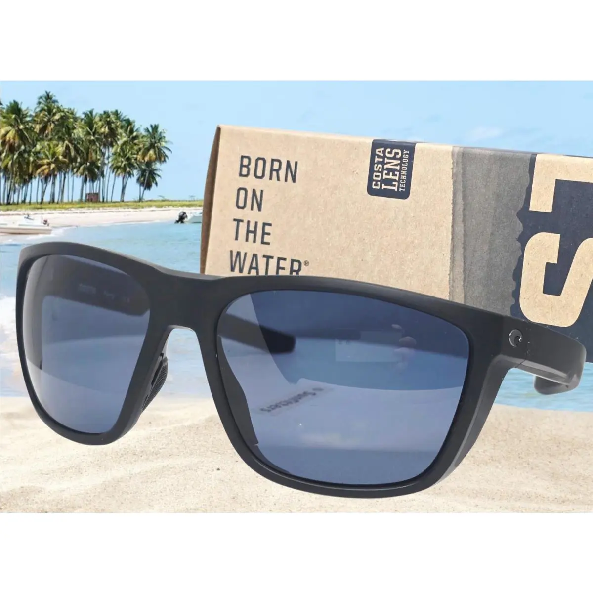 Costa Del Mar Matte Black/gray Ferg Polarized 580P Sunglasses