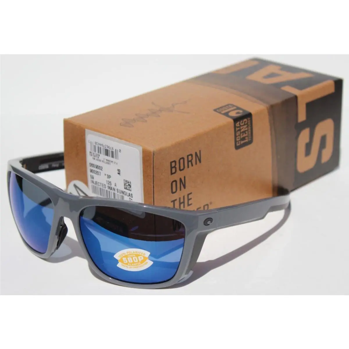 Costa Del Mar Ferg Polarized Sunglasses Shiny Gray/blue Mirror 580P