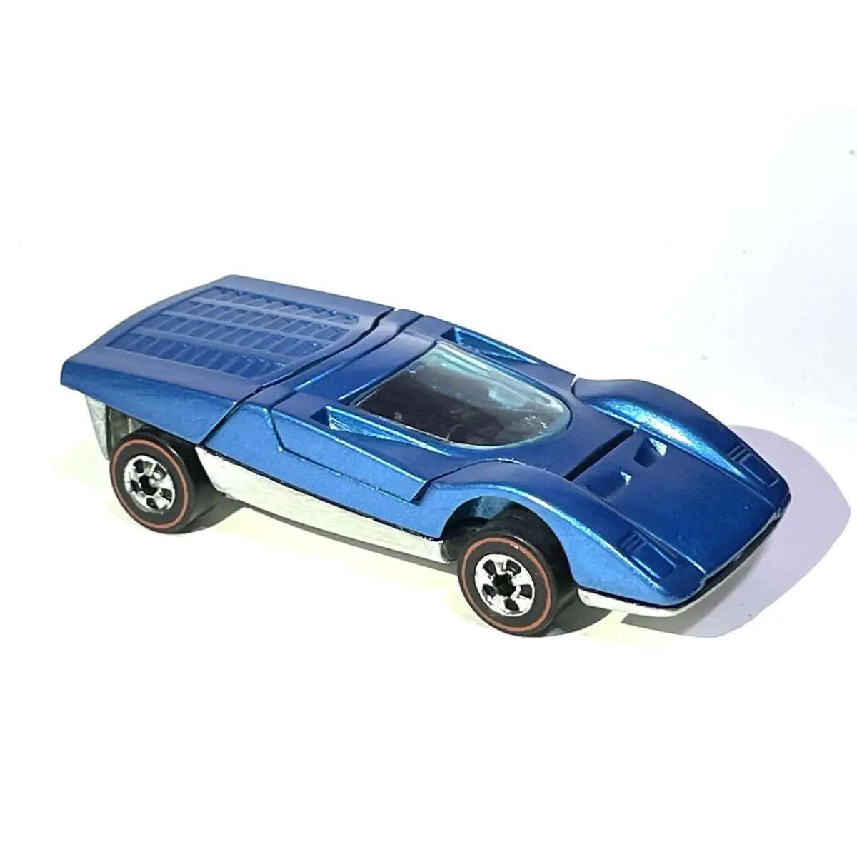 Restored Vintage Hot Wheels Redline Ferrari 512 S Metallic Blue Color Shift