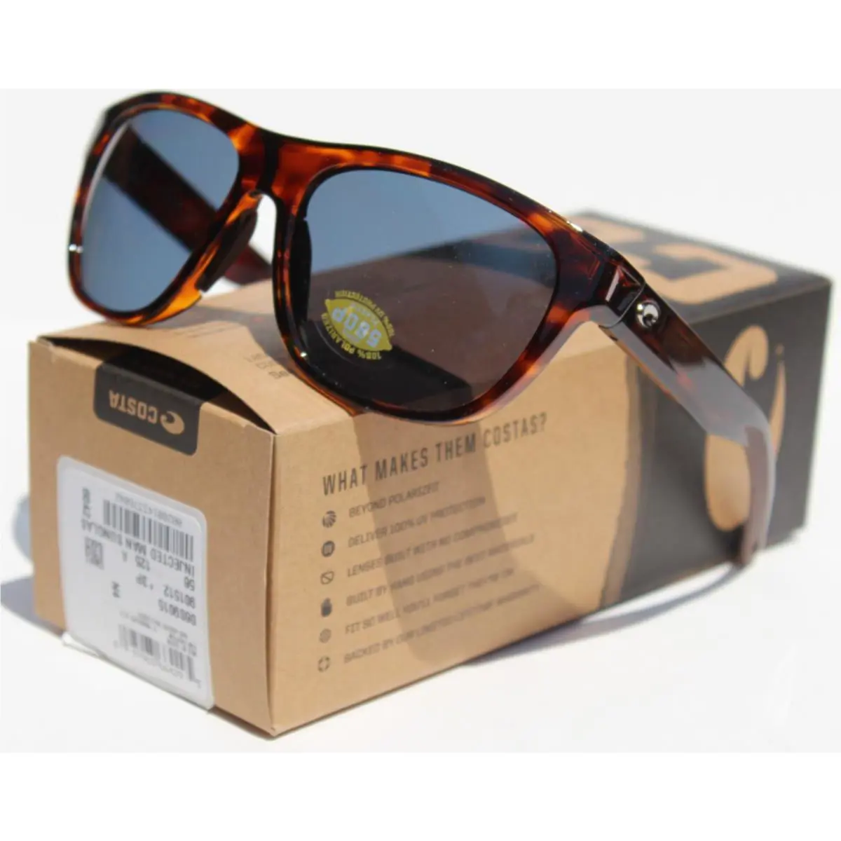 Costa Del Mar Bayside 580 Polarized Sunglasses Tortoise/gray 580P