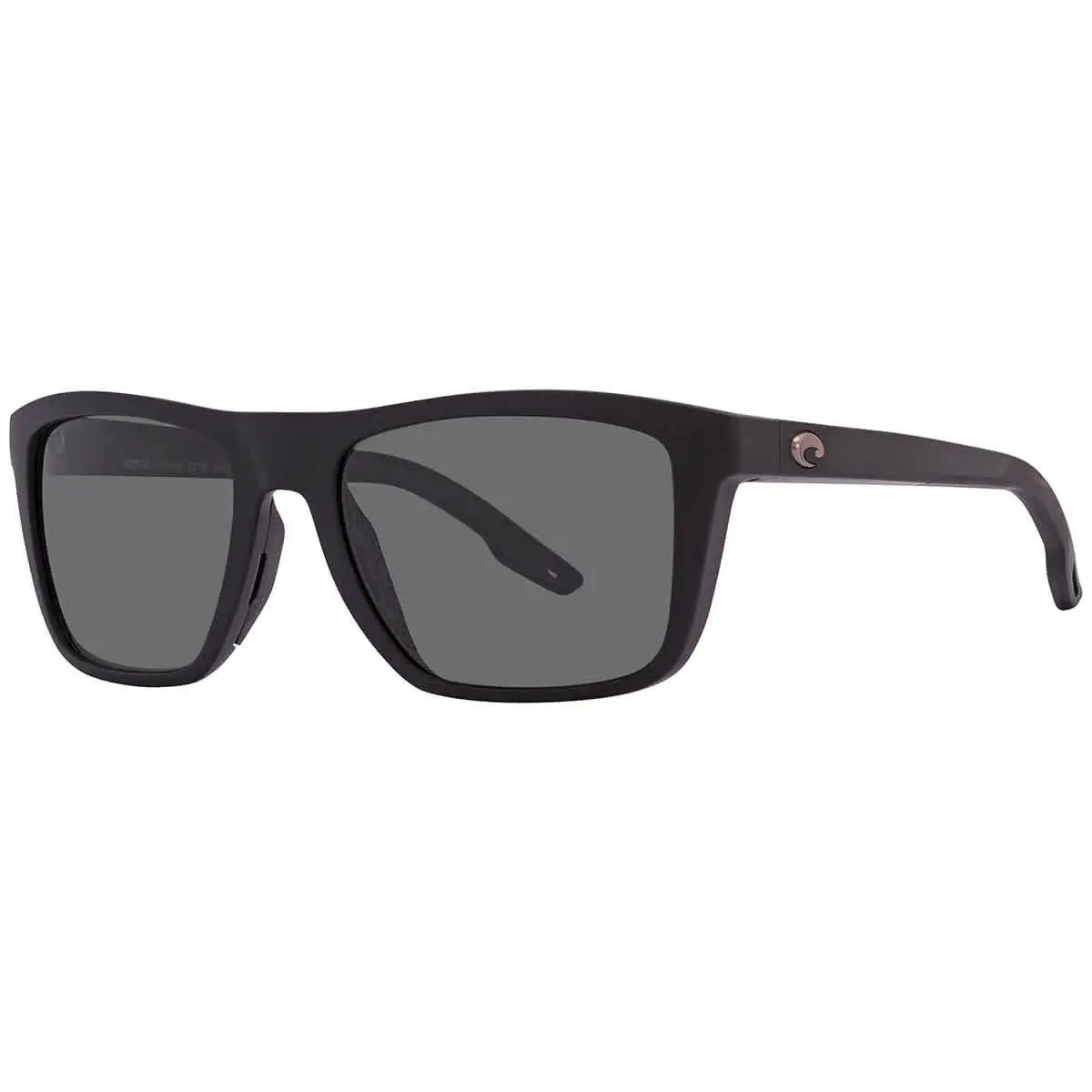 Costa Del Mar Mainsail Grey Polarized Glass Square Men`s Sunglasses 6S9107 - Black, Frame: Black, Lens: Grey