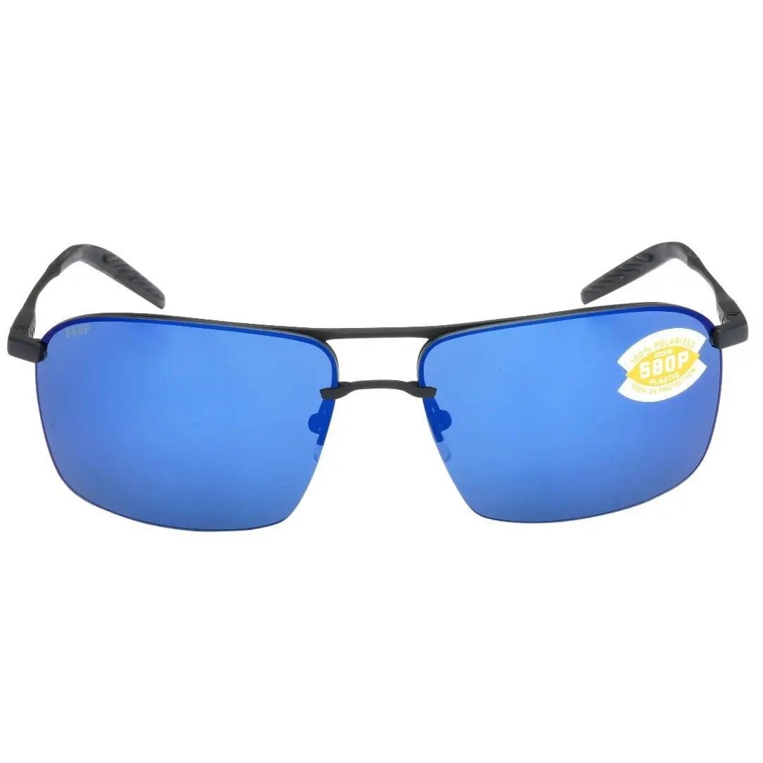 Costa Del Mar Skimmer Sunglasses Matte Black + Black/blue Mirror 580Plastic