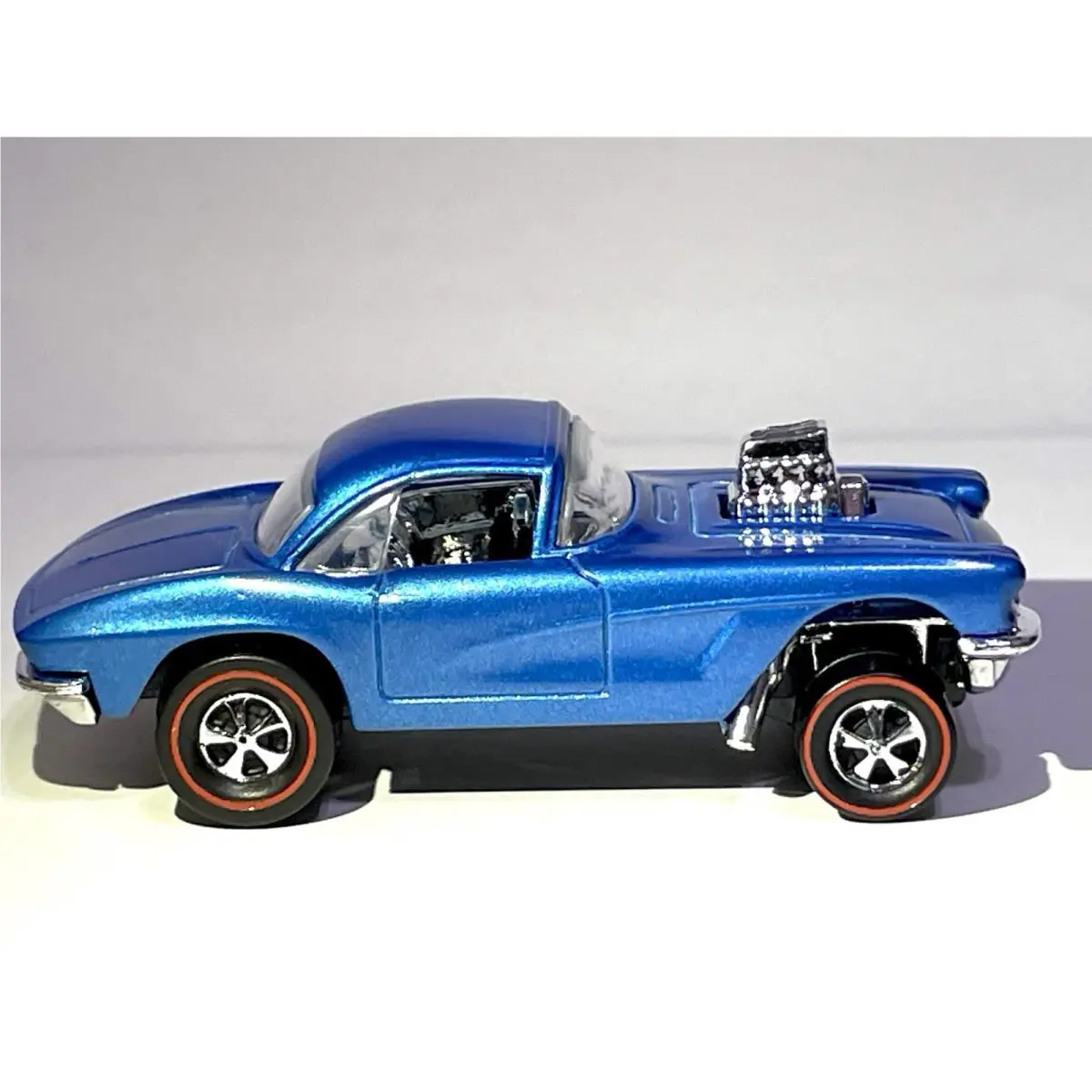 Hot Wheels `62 Corvette Gasser Custom Made Metallic Blue Redline