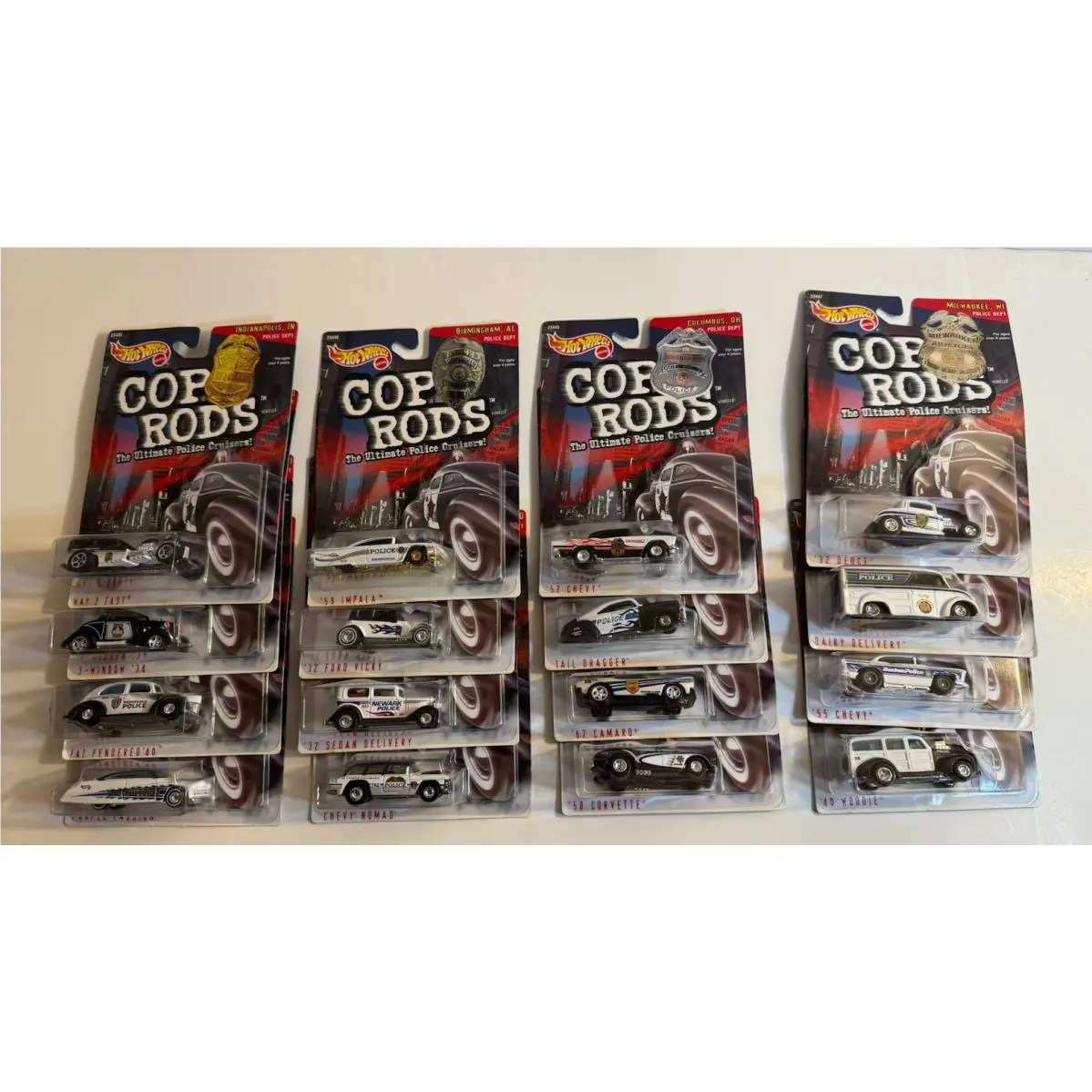 Hot Wheels 1999 KB Kay-bee Toys Exclusive Cop Rods Series 1 Complete Set + 2 See