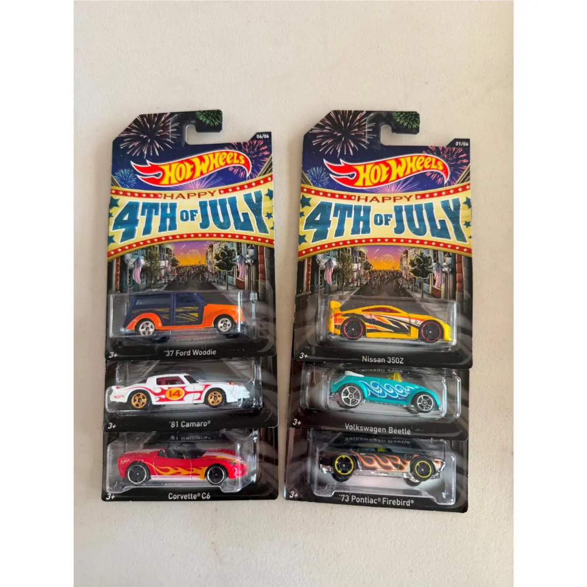 Hot Wheels 2014 Kroger Exclusive Happy 4th of July Complete 6 Car Set N5