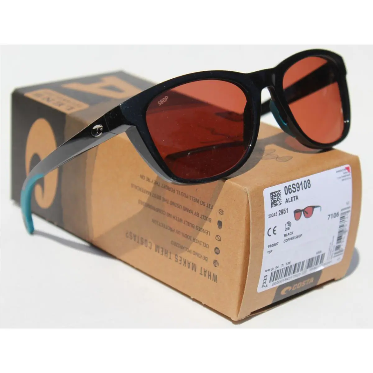 Costa Del Mar Aleta Polarized 580P Sunglasses Womens Black/copper