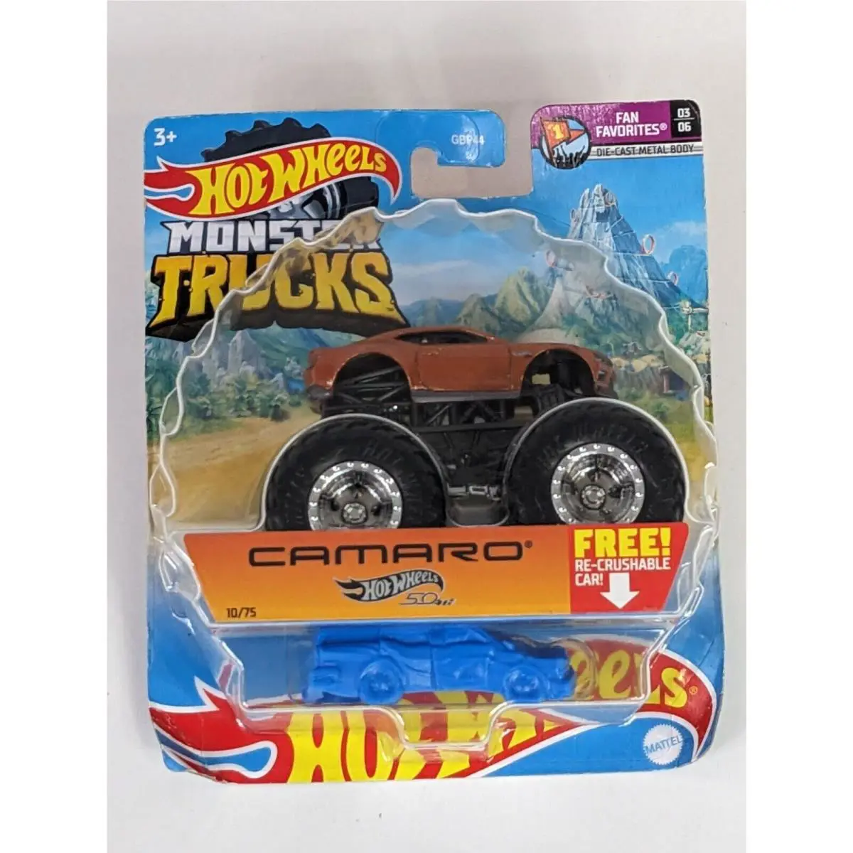 Hot Wheels Monster Trucks `18 Chevy Camaro SS Fan Favorites Die-cast Metal Body