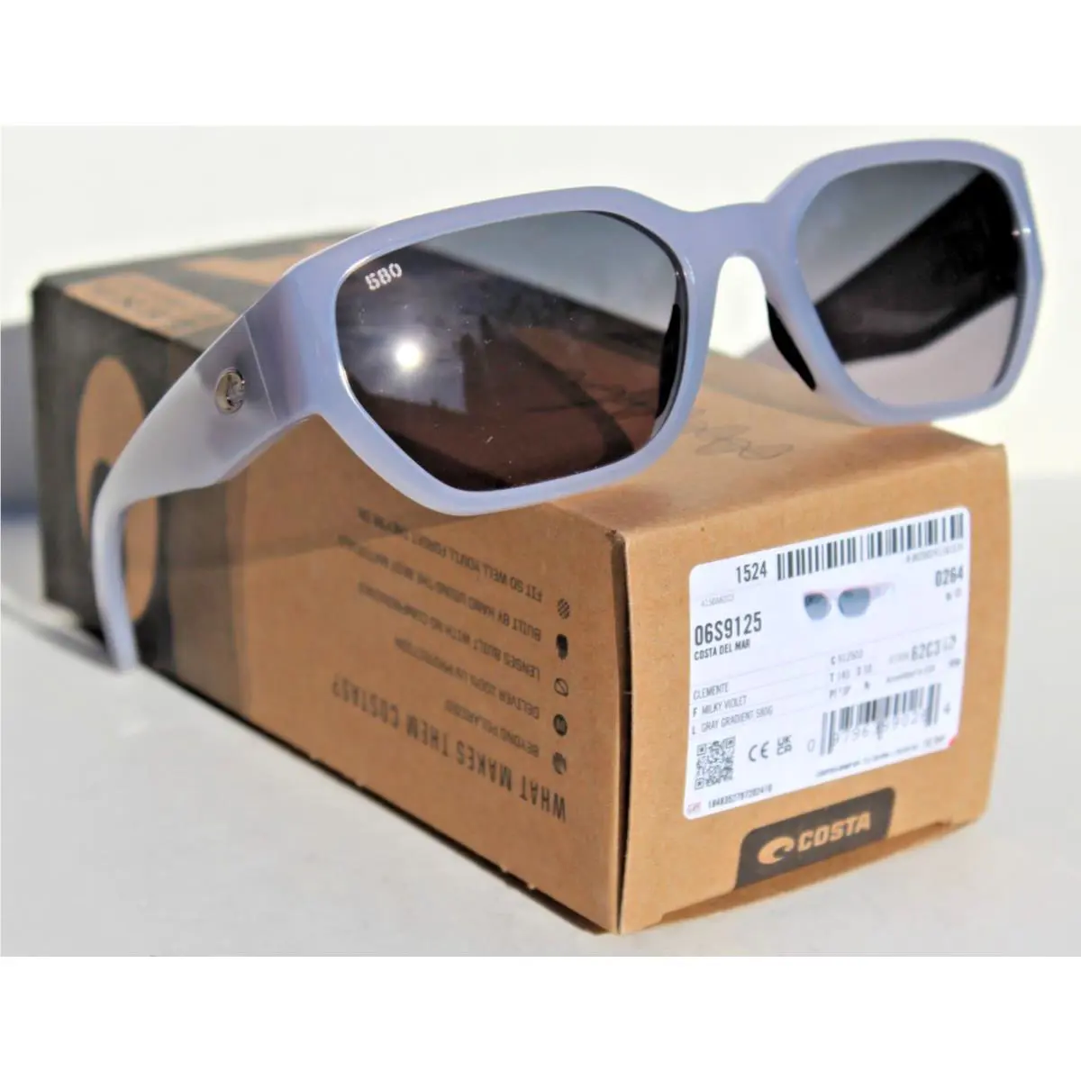 Costa Del Mar Clemente 580G Polarized Sunglasses Milky Violet/gray Gradient