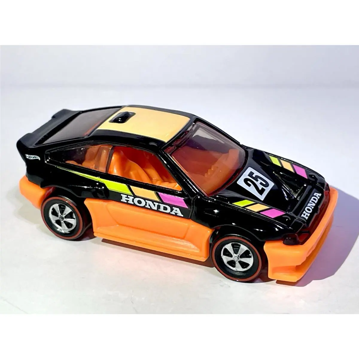 Hot Wheels Custom Made Redline `85 Honda Crx Black Orange Diecast Sport Car