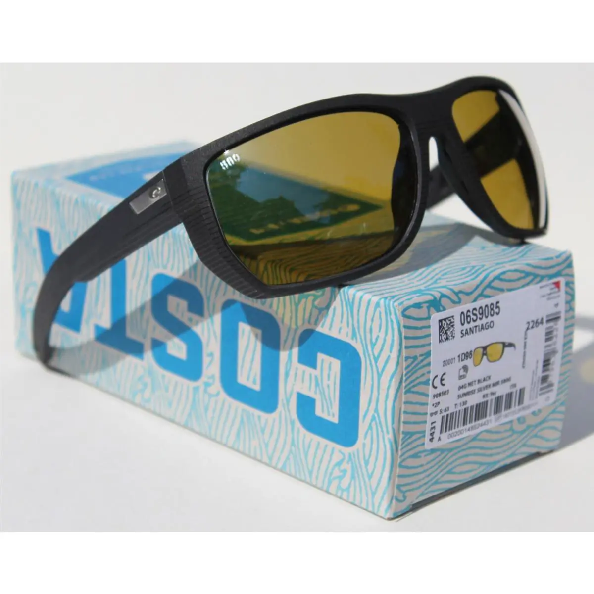 Costa Del Mar Santiago Polarized Sunglasses Net Black/sunrise Silver 580G