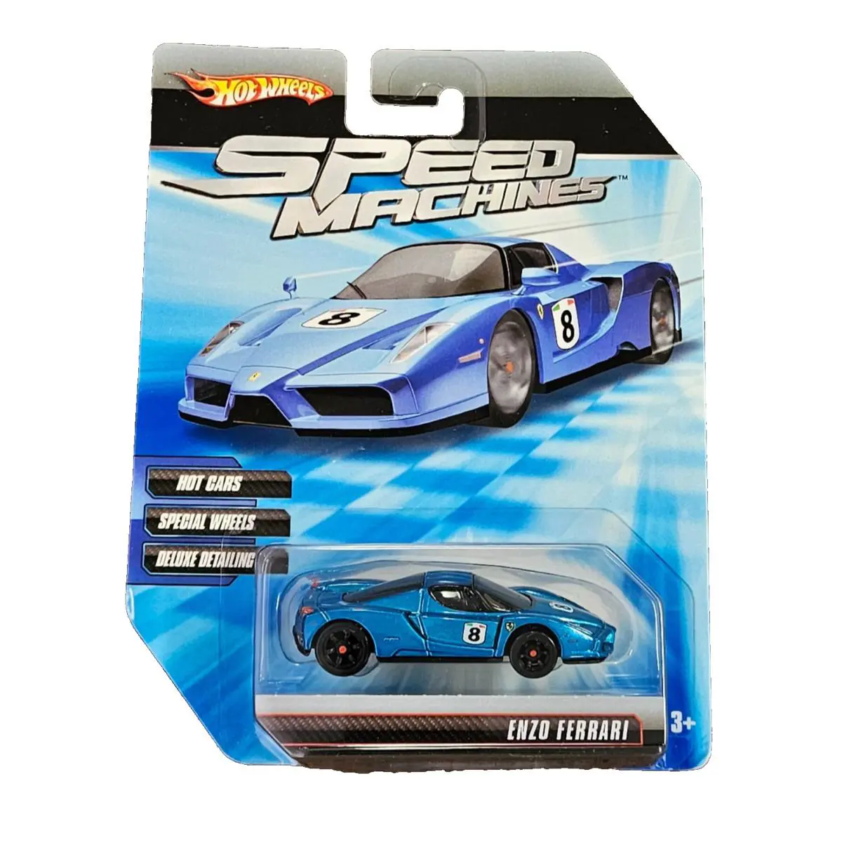 2009 Hot Wheels Speed Machines Blue Enzo Ferrari Exotic Case Fresh Mint