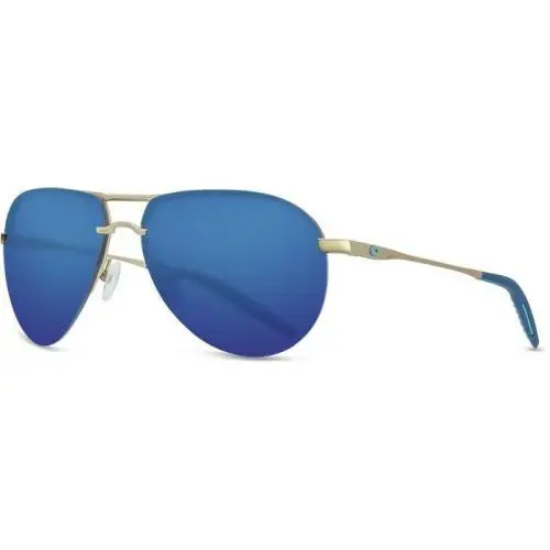 Costa Helo Sunglasses HLO243OBMP Polarized Matte Champagne Deep Blue W/blue Mir - Frame: Matte Champagne, Lens: Deep Blue w/ Blue Mirror 580P