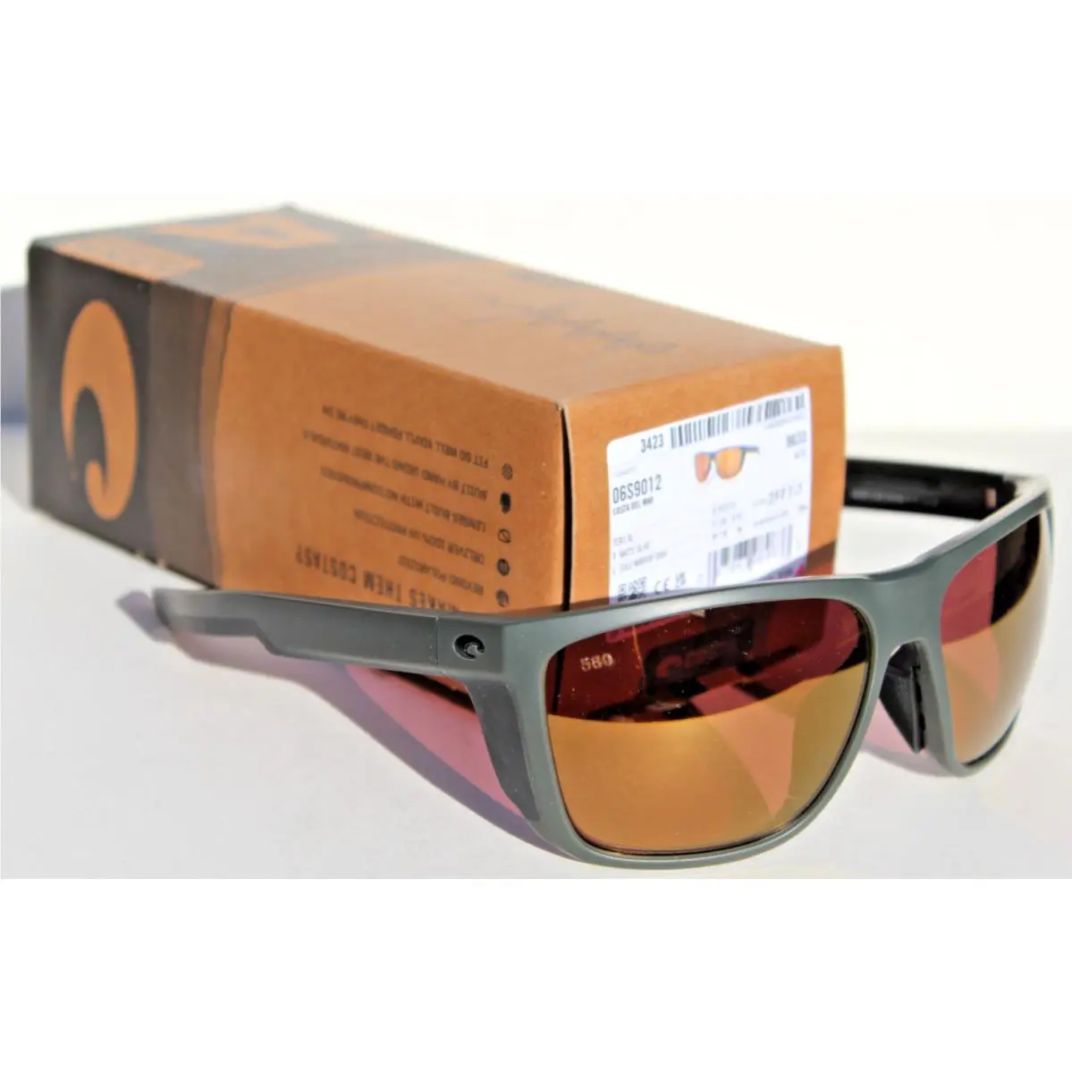 Costa Del Mar Ferg XL Polarized Sunglasses Matte Olive/gold Mirror 580G