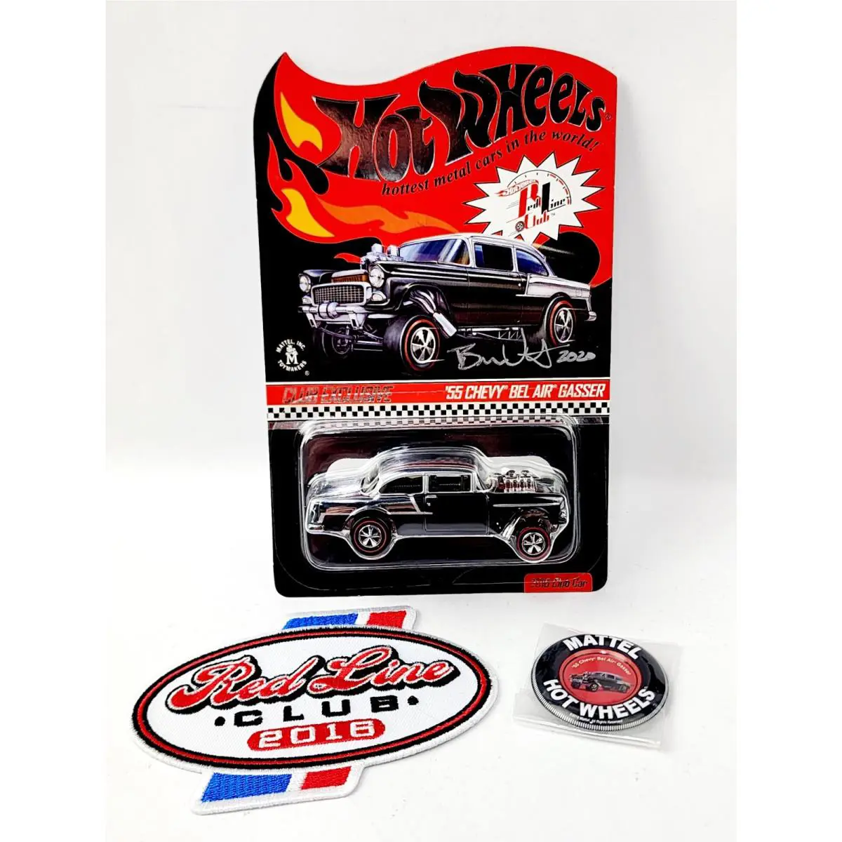 Hot Wheels Rlc `55 Chevy Bel Air Gasser Black Low 254 Signed Very Nice LA27