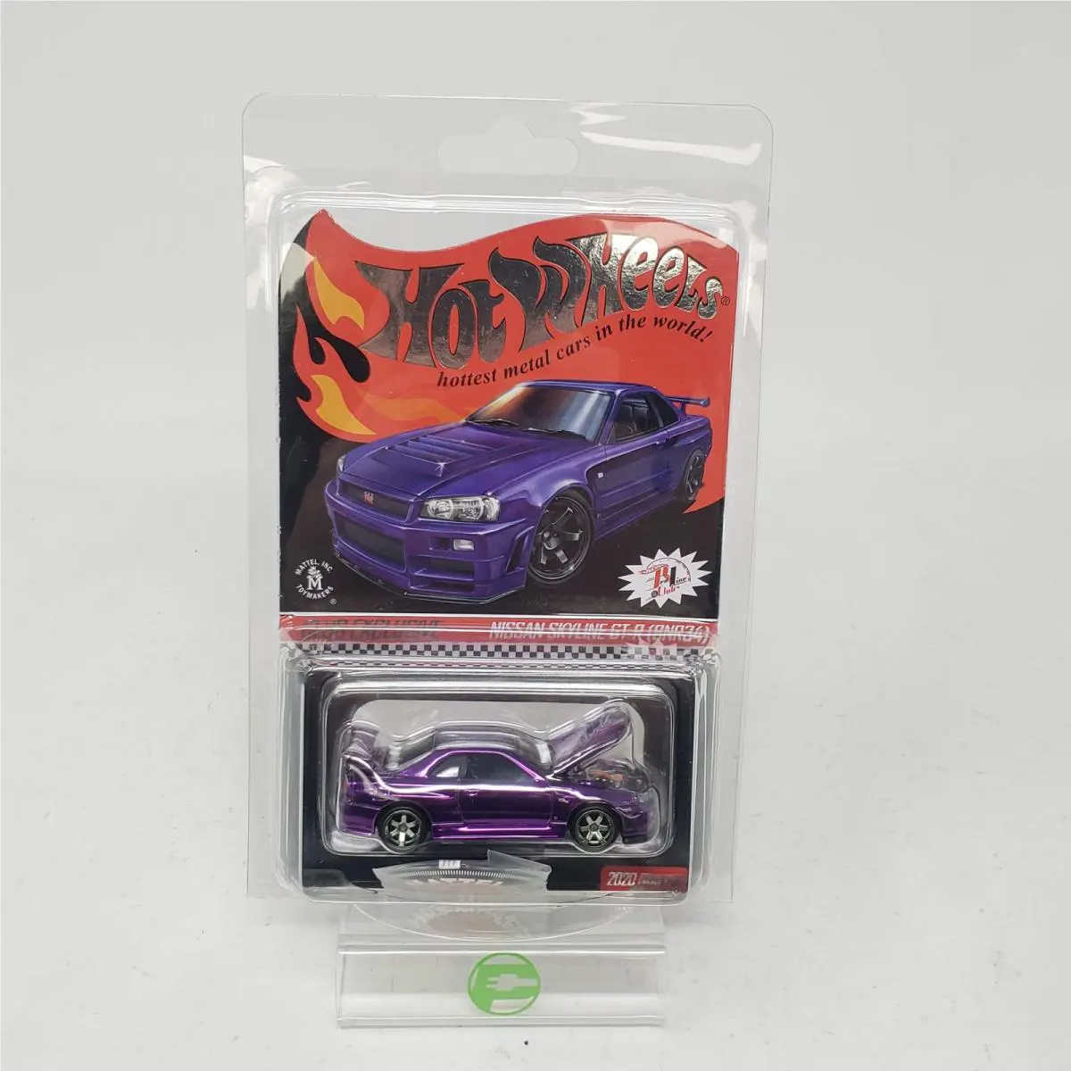 Hot Nissan Skyline Gt-r (BNR34) Wheels Nissan Skyline Gt-r BNR34 Purple Diecast Car/ Patch GLH90
