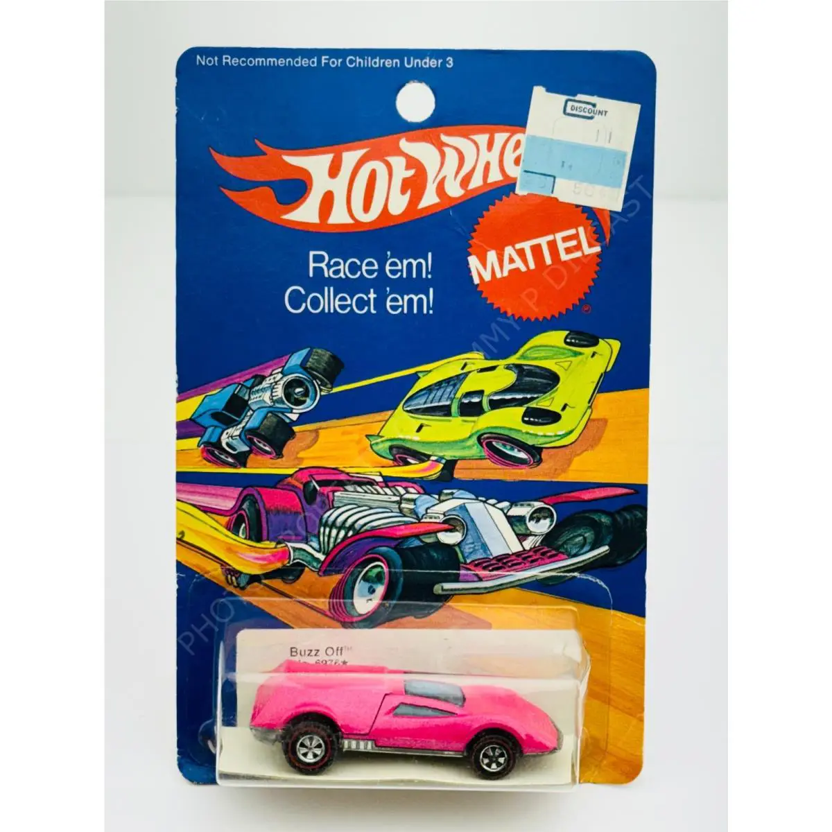 Hot Wheels Redline Buzz Off 1973 Fluorescent Pink Enamel in Blisterpack