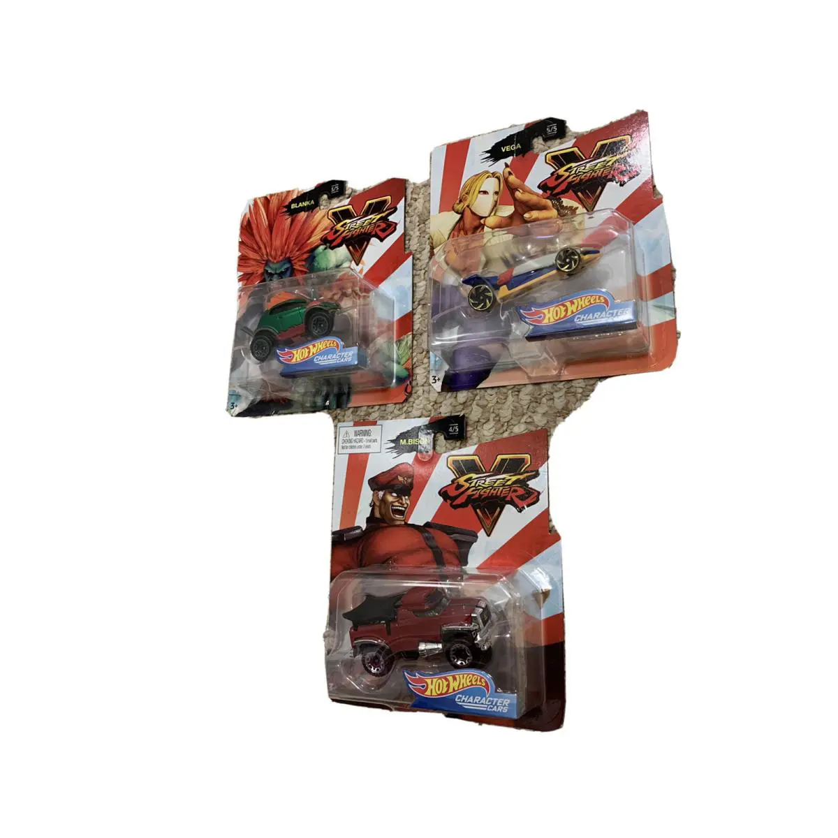 Hot Wheels Street Fighter V Cars Bison Blanka Vega On Card