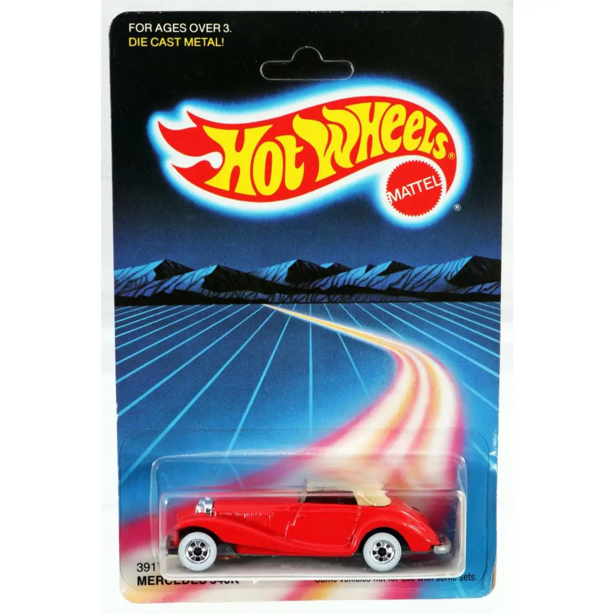 Vintage Hot Wheels Mercedes 540K - 3911 Never Removed From Pack 1986 Red 1:64